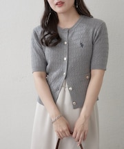 【U.S. POLO ASSN. ×RMAF】ケーブル半袖カーディガン