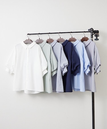 【オフィスコーデにも】ボリューム袖ブラウス