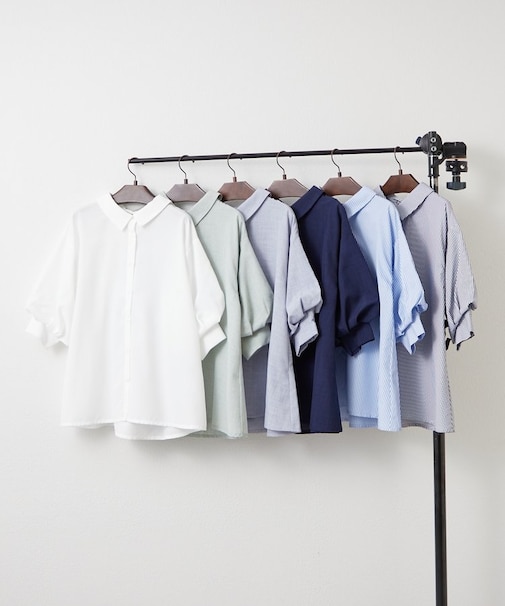 【オフィスコーデにも】ボリューム袖ブラウス