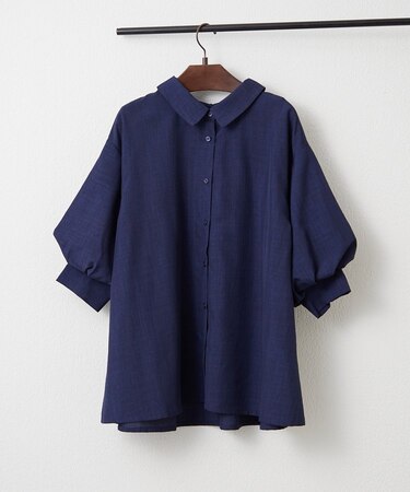 【オフィスコーデにも】ボリューム袖ブラウス