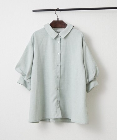 【オフィスコーデにも】ボリューム袖ブラウス