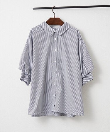 【オフィスコーデにも】ボリューム袖ブラウス