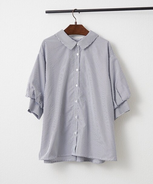 【オフィスコーデにも】ボリューム袖ブラウス