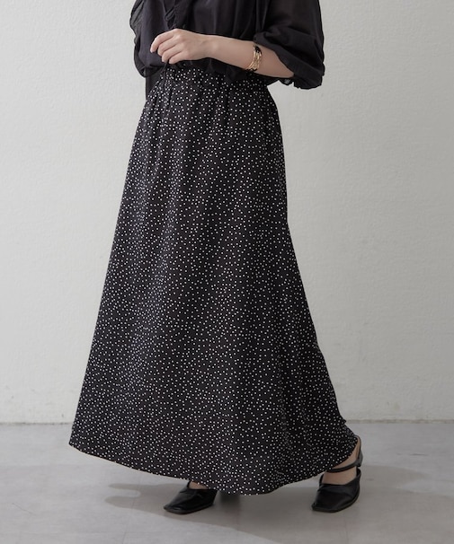 《無地/ドット》サテンマーメイドスカート