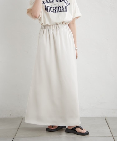 《無地/ドット》サテンマーメイドスカート