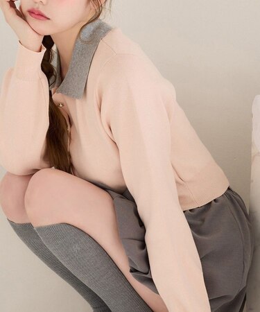 【one after another】衿付きニット