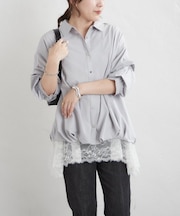 《人気シリーズ》段々袖タケノコタックブラウス