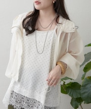 【選べる2デザイン】大人カジュアル、シアーブルゾン