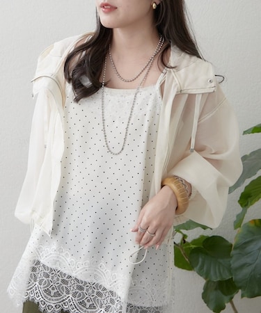 【選べる2デザイン】大人カジュアル、シアーブルゾン