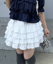 【continuer】ふんわり揺れる、ティアードフリルミニスカート