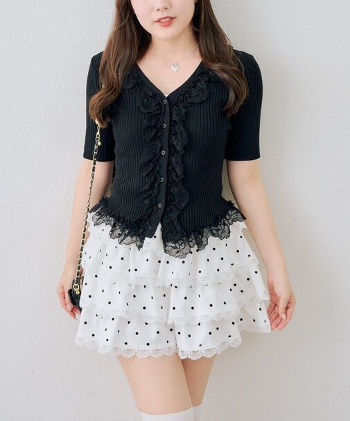 【ANOTHER BRANCH】レース付カーディガン