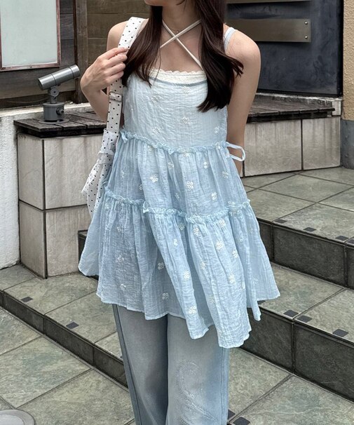 サイドリボンキャミチュニック