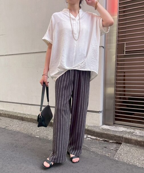 【毎日履きたくなる】ストライプジャガードイージーパンツ