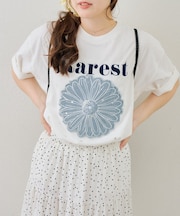 【ANOTHER BRANCH】お花×ラインストーンBIGTシャツ