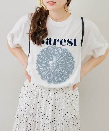 【ANOTHER BRANCH】お花×ラインストーンBIGTシャツ