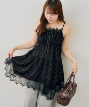 【continuer】レース付アソートキャミチュニック