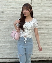 【continuer】ドロストクシュクシュカットトップス