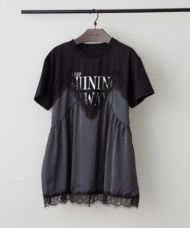 サテンキャミドッキングTシャツ