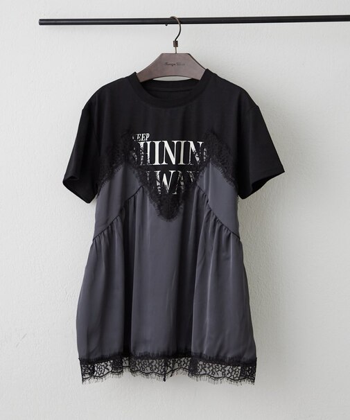 サテンキャミドッキングTシャツ