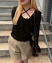 【continuer】ラッフルレースボレロカーディガン