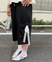 【continuer】リボンカーゴハーフ裏毛パンツ