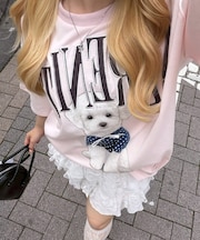 【continuer】DOGプリントBIG TEE