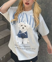 【continuer】DOGプリントBIG TEE