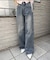 【continuer】キラキラロゴバギーデニムパンツ
