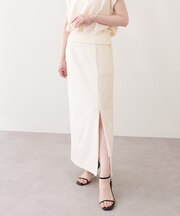 【natural couture】きれいめポンチサイドスリットタイトスカート