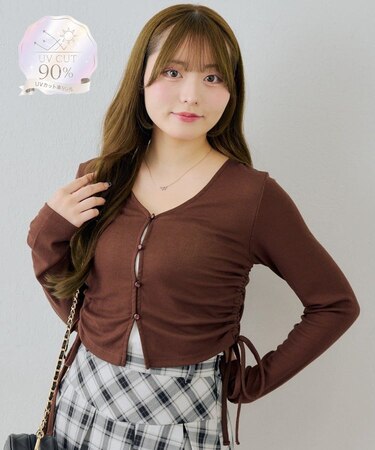 【continuer】UVカット率90％サイドドロストUVカットカーディガン