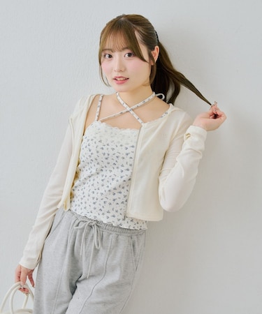 【UVカット率90％】刺しゅうUVカットスクエアパーカー