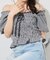 【one after another】シャーリング細リボンブラウス／レース付