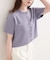【natural couture】パール釦半袖ニットカーディガン