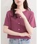 【natural couture】パール釦半袖ニットカーディガン