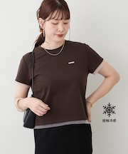 接触冷感チュール切替Tシャツ
