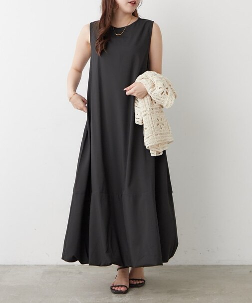 【OTONA】美シルエットノースリバルーンワンピース
