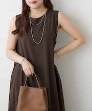 【OTONA】美シルエットノースリバルーンワンピース