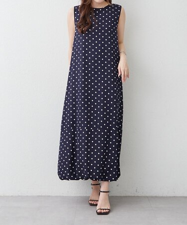 【OTONA】美シルエットノースリバルーンワンピース