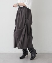【3Dシルエット】タック変形ボリュームドレープスカート