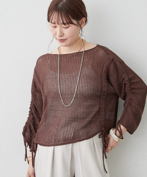メッシュＷドロストプルオーバー