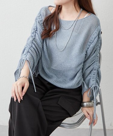 メッシュＷドロストプルオーバー