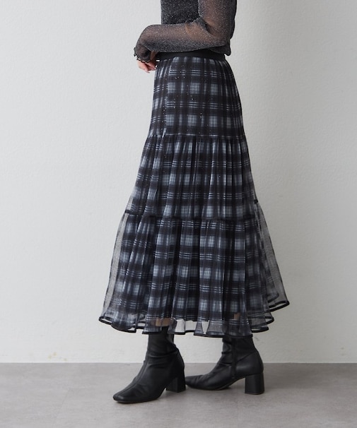 【縦ラインで細見え】品よく纏う大人のプリーツチュールスカート