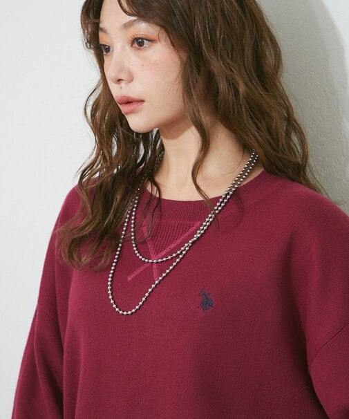 【U.S. POLO ASSN.】スエットライクニットプルオーバー