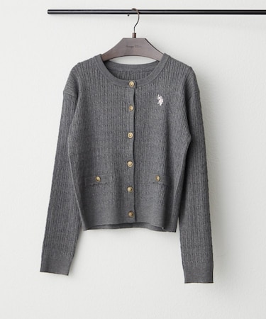 【U.S. POLO ASSN.】ケーブルニットカーディガン