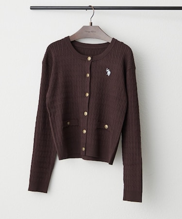 【U.S. POLO ASSN.】ケーブルニットカーディガン