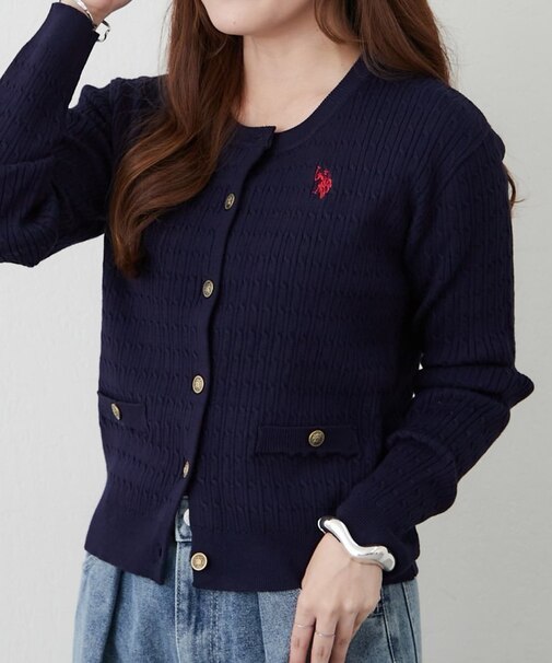 【U.S. POLO ASSN.】ケーブルニットカーディガン