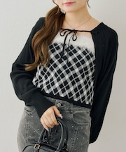 【continuer】フェイクファー付キャミ&ボレロニットセット