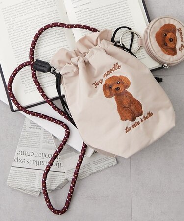 アニマル刺繍コードショルダー