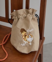 アニマル刺繍コードショルダー