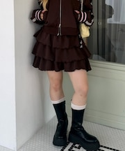 【continuer】【セットアップ対応可】ラインダンボールフリルスカート
